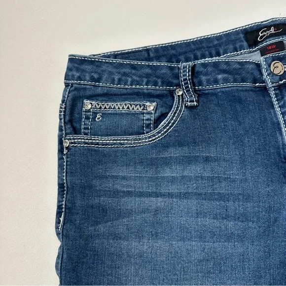 Earl Jeans Rhinestone Lined Jean Shorts Medium Wash Womens Size 18W - Picture 3 of 8